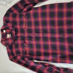 Levi's Women's Plaid Button Down Shirt - Black and Pink